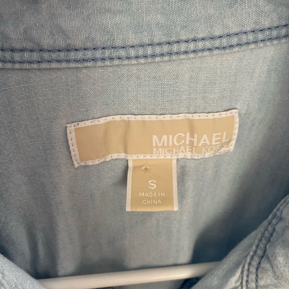 Michael Kors Light Blue Long Sleeve Dress - Picture 3 of 9